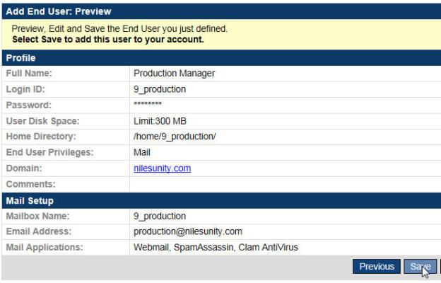 Add end user Preview
